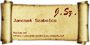 Jancsek Szabolcs névjegykártya